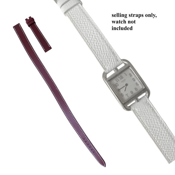 Hermès Cape Cod Double Tour Watch Strap 31mm SH Dark Red Leather – New - Picture 2 of 11